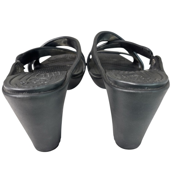 Crocs Cyprus IV Sandals 14558 Black Slip On Block Heel Pumps Womens Shoe Size 11 - Picture 10 of 10